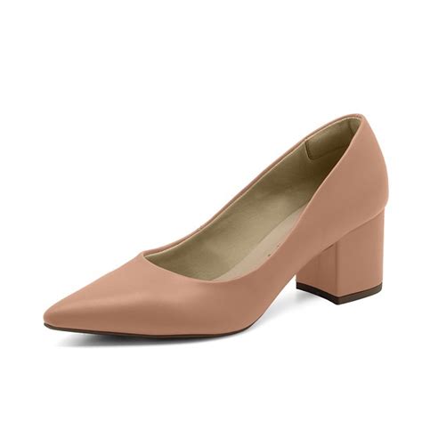 Scarpin Sapato Mariotta Salto Bloco Médio Nude em Promoção na Americanas