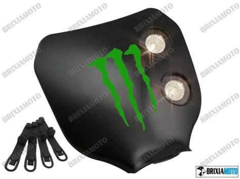 MASCHERA DOPPIO FARO NERO LOGO MONSTER Verde ENDURO CROSS MOTARD NAKED EUR 30 00 PicClick FR