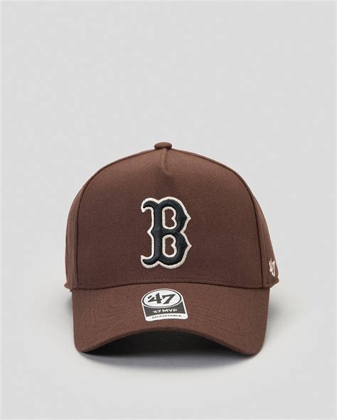 Shop Forty Seven Boston Red Sox 47 MVP DT Snapback Cap In Brown Sail