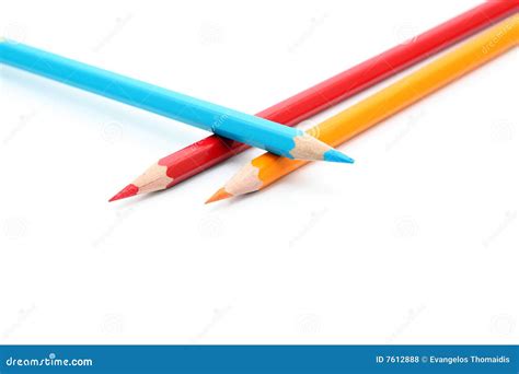 Three Pencils Stock Photo Image Of Yellow Collection 7612888