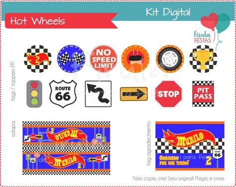 Kit Festa Digital Hot Wheels No Elo Firula Festas A E