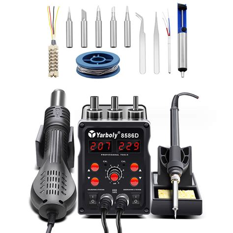 Yarboly D Led Digital Soldering Station Hot Air Tool Rework Station W Power Intelligent