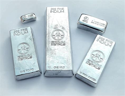 Full Set Hand Poured 999 Fine Indium Bullion Bars Grimm Metals Etsy