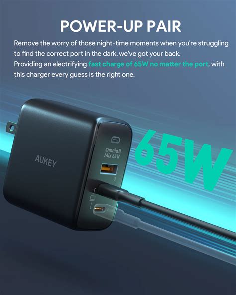Aukey Omnia II 65w Power Delivery Wall Charger PA-B6T