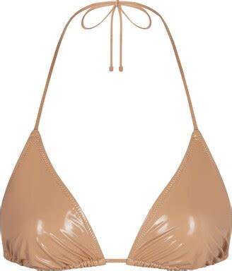 The Skims Bikini Pvc Triangle Bikini Top Ochre Shopstyle Two Piece Swimsuits
