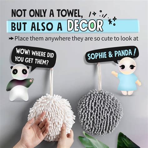 Sophie & Panda Fuzzy Ball Hand Towel 6-Pack Special
