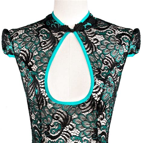 Sexy Lingerie Lace Peacock Embroidery Cheongsam Erotic Hollow Backless Sexi Lingeriestockings