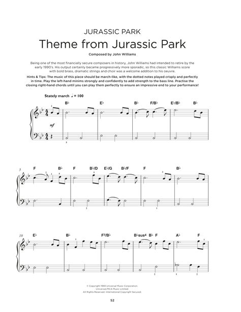 Theme From Jurassic Park Piano Sheet Music 3