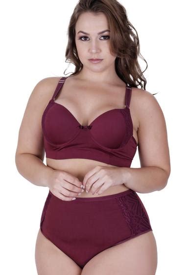 Conjunto De Lingerie Plus Size Suti Bojo E Calcinha C S Alto Cj