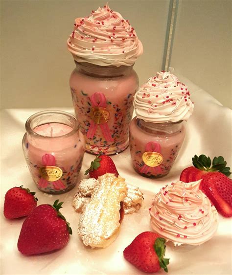 Natural Soy Cupcake Candles Strawberry Shortcake Etsy