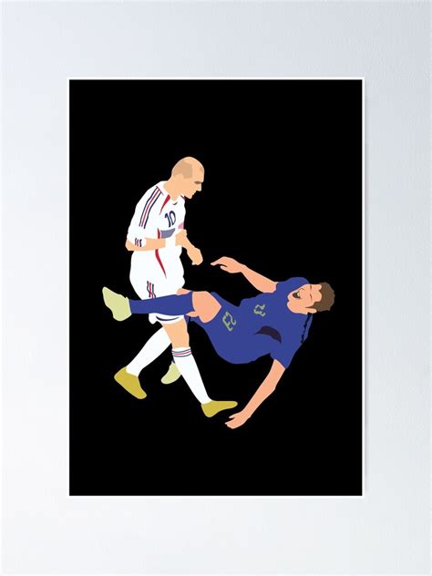 "Zidane Iconic Headbutt Materazzi World Cup 2006" Poster for Sale by ...