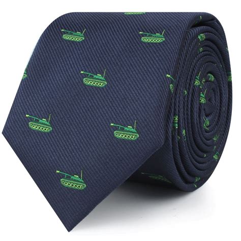 Green Army Tank Skinny Tie Mens Military Slim Ties Thin Neckties Au