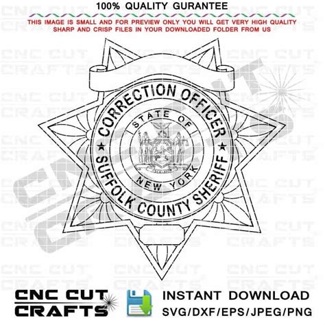 Correction Officer Svg Badge Vector, Svg Sheriff Star, Logo Emblem, Cnc ...