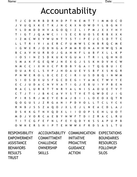 Accountability Word Search Wordmint