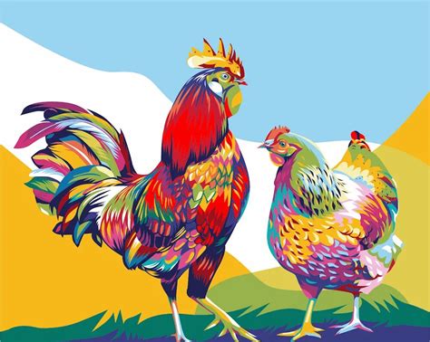 Петух раскраска цветная (Много фото!) - drawpics.ru