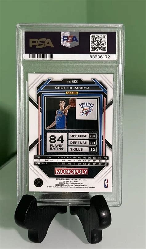 2022 Prizm Monopoly Chet Holmgren RC SILVER Oklahoma City Thunder 63