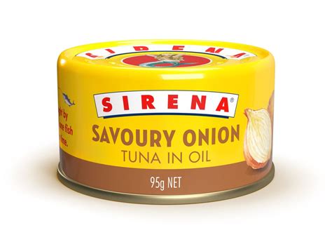 Sirenasavoury Onion Tuna In Oil 95g Can Front Angle Rgb Hr Sirena Tuna