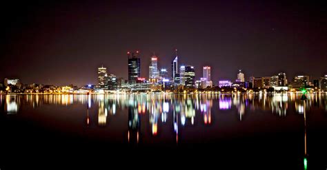 Perth Skyline At Night Etsy
