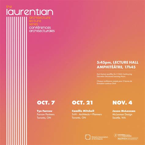 Fall 2024 Laurentian Architecture Lecture Series line-up - McEwen