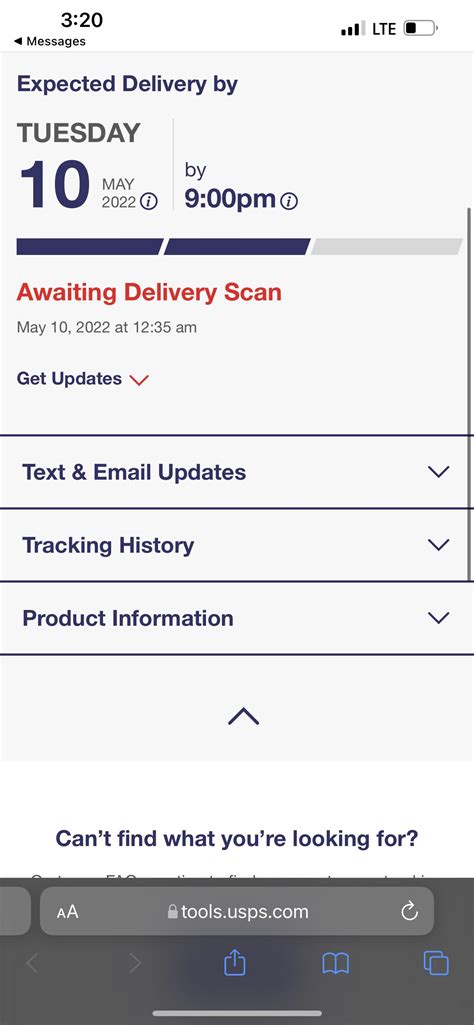 If my package departed then when would I get the arrival scan? no