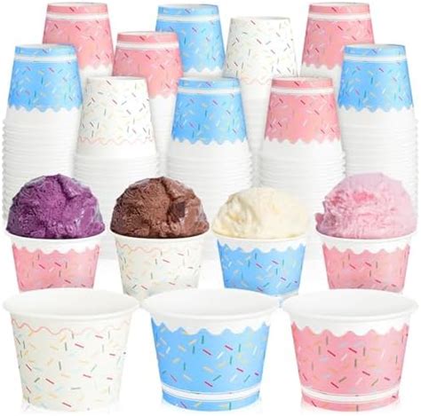 Amazon Silifine Pack Ice Cream Cups Oz Disposable Paper Ice