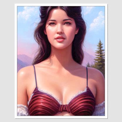 Sd Phoebe Cates A Painting Of A Woman In A Bra Top A Detailed