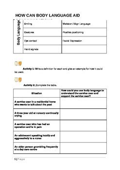 Free Printable Communication Worksheets