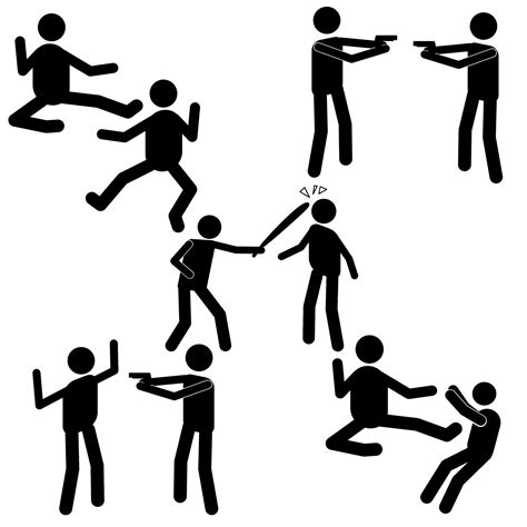 icon people  fighting robbery beating brawl  vector art