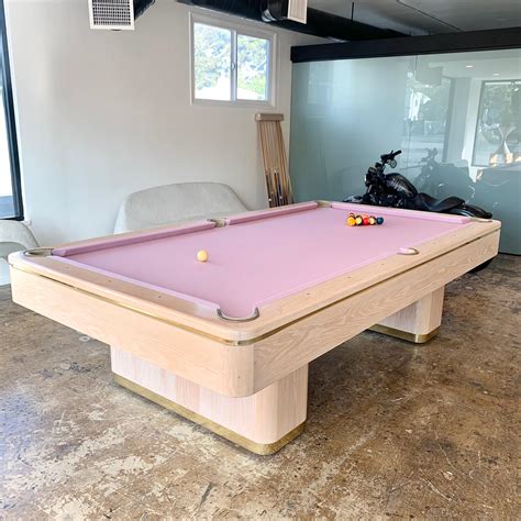 1990 Olhausen Oak And Brass Pool Table At 1stdibs Pink Pool Table