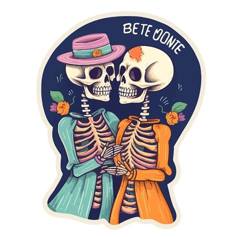 2 Skeleton Lover Premium Ai Generated Vector