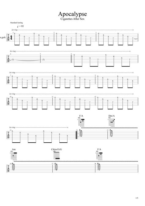 Apocalypse Cigarettes After Sex Сover Guitar Lesson Tab Egor 5287