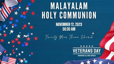 Malayalam Holy Communion Service At 8 30 AM Trinity Mar Thoma Church