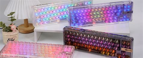 KiiBoom Phantom 68 65 Hot Swappable Crystal Gasket Mounted Mechanical Keyboard BT5 0 2 4GHz