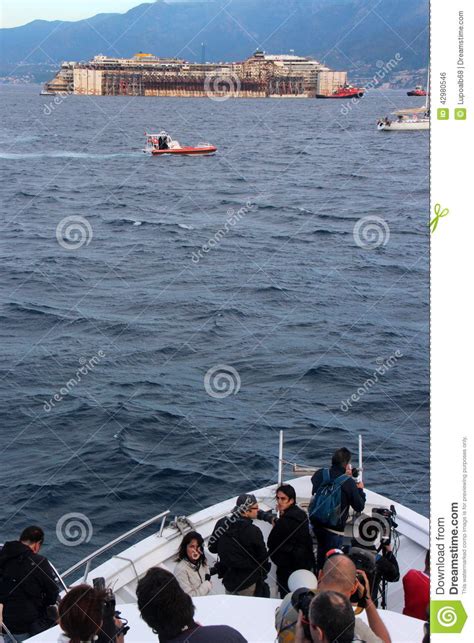 Costa Concordia, Sea Voyage and Arrival at the Port of Genoa Voltri ...