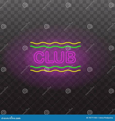Glowing Neon Light Signs Illuminated On Transparent Background Design