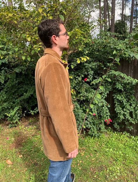 Vintage Mens Brown Corduroy Mens Shop Jacket Etsy