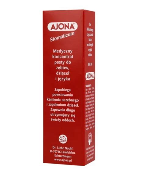 Ajona Stomaticum 25ml medyczny koncentrat pasty (4009903011119) • Cena ...