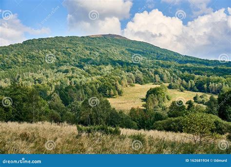 Beautiful Panoramic View Of The Bieszczady Mountains In The Early