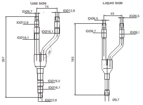 Gree Y-type branch pipe FQ01A/A | DTN Group - Echipamente frigorifice ...