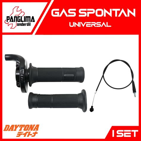 Gas Spontan Daytona Full Besi Tanpa Tombol Polos Grip Handgrip Kopling