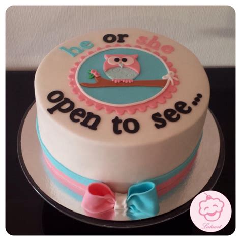 He Or She Open To She Babyshower Taart Gender Reveal Cake Lataart