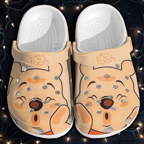 Cute Winnie The Pooh Crocs Crocband Clogs Comfy Footwear Shoes In