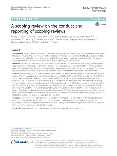 Pdf A Scoping Review On The Conduct And Reporting Of Scoping Reviews