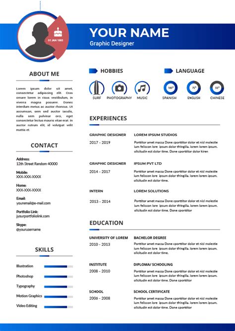graphic designer resume template