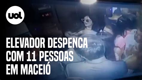 Elevador 11 pessoas despenca de 1 andar em Alagoas veja vídeo