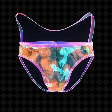 Retro Inspired Bikini With A High Waisted Bottom And A Playf Png Y K Shape Neon Color Decoration