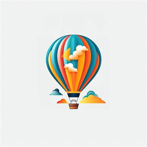 Premium Ai Image Cute Cartoon Hot Air Balloon
