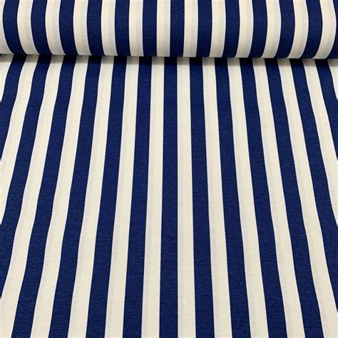 Blue White Stripe Upholstery Fabric By The Yard Canvas Water Etsy