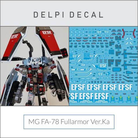 Delpi Water Decal ดคอลนำ MG FA 78 Full Armor Ver Ka Gundam Lazada