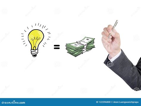 Plan De La Estrategia Empresarial Del Dibujo Del Hombre De Negocios En La Bombilla Sketc Foto